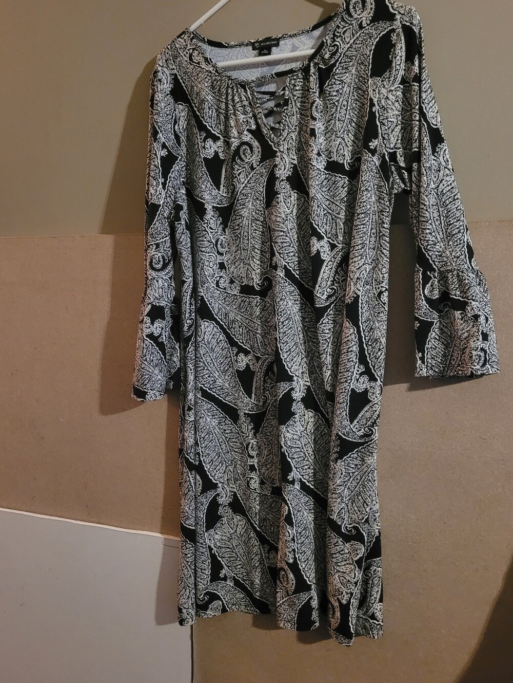 new directions Black & White Paisley Slip Dress Xl